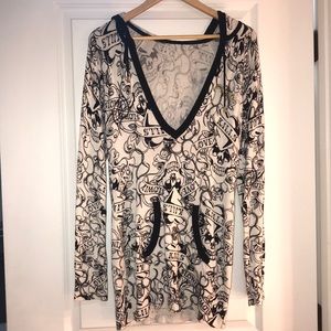 Ed Hardy light weight tunic sweater